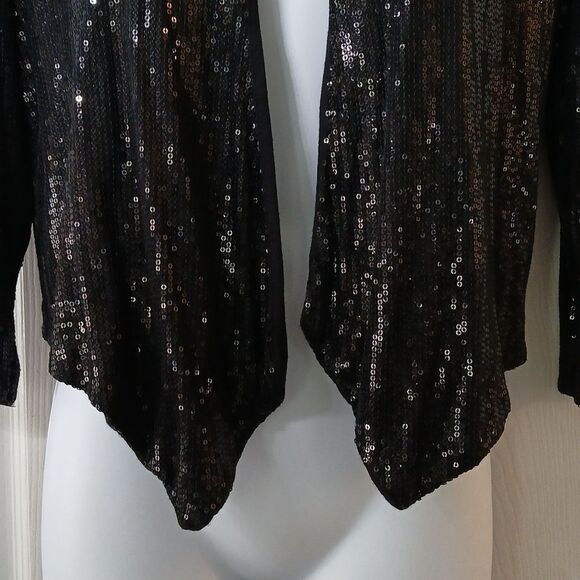 Dynamite  black sequin open front classy cardigan  Sz XS/S - Picture 2 of 5
